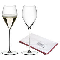 CHAMPAGNER GLÄSER + POLIERTUCH Veloce transparent 327 ml 2er Set - Transparent, Glas (0.327L) - Riedel