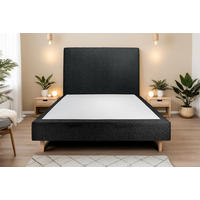 KOPFTEIL gepolstertes – schwarzer Bouclé-Stoff - 160 cm - Beige/Schwarz, Holz (160/120/10cm) - Sommeil de Plomb