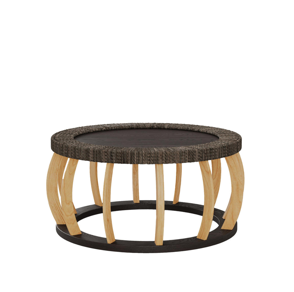 KLUBSKA miza iz masivnega lesa in MDF, 90/90/43 cm črnorjava - črna, leseni material (90/90/43cm) - BEAOK