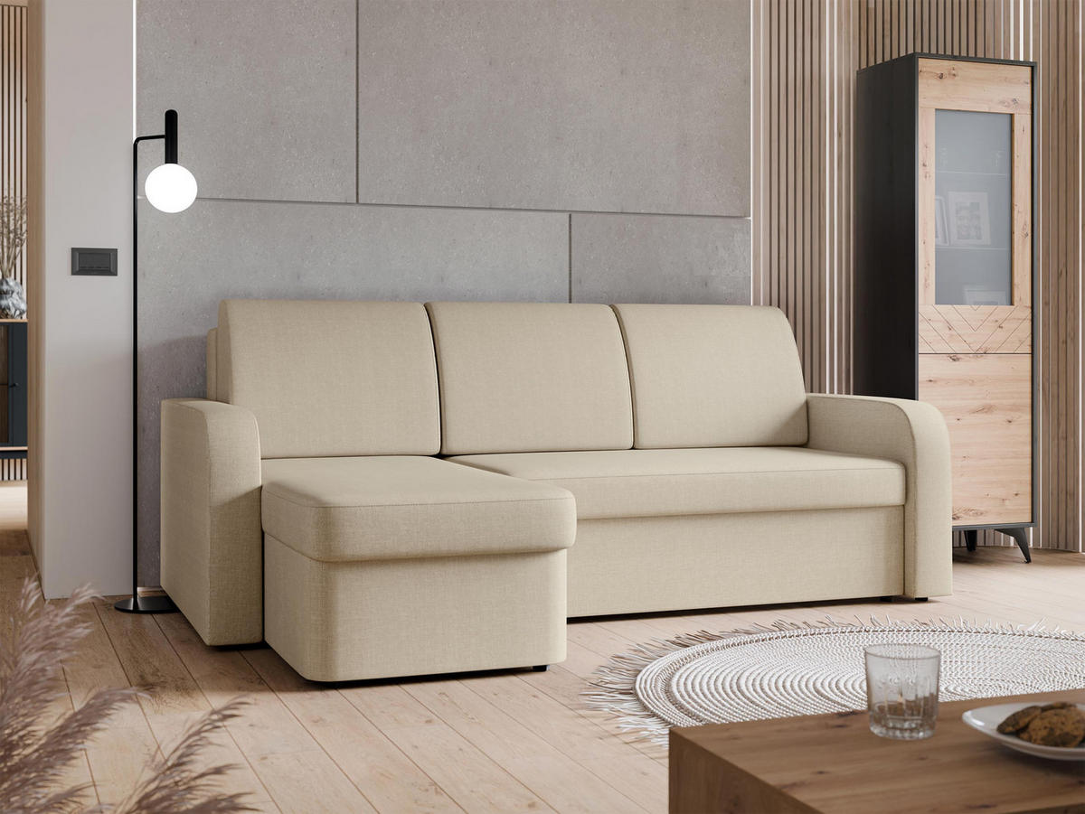 ECKSOFA Totii - Schwarz/Naturfarben, Holz/Kunststoff (210/153cm) - MIRJAN24