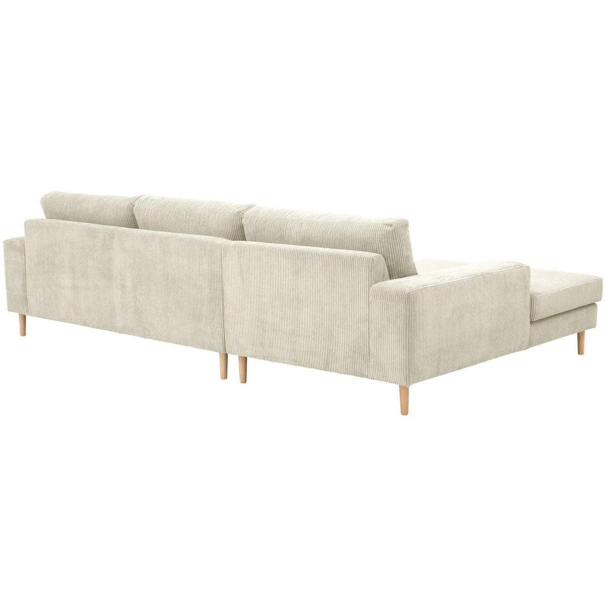 SOFA mit Longchair links Kaylynn Cordstoff creme - Creme, Kunststoff (175/294cm) - 58aufmkessel