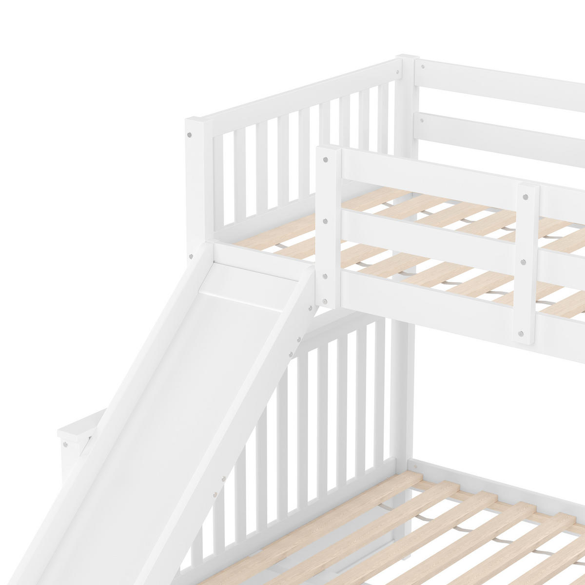 ETAGENBETT 90x200cm + 140x200cm Weiß mit Schubladen Stauraum Rutsche - Weiß, Holz (140/200cm) - FLIEKS