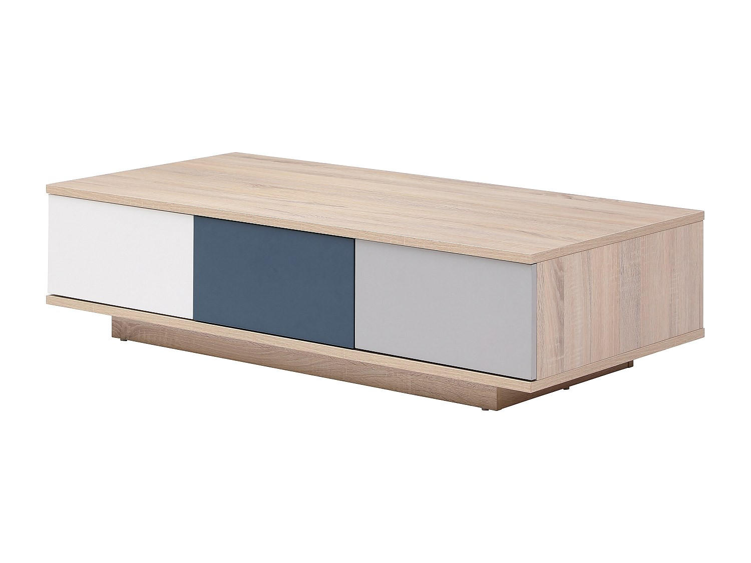 COUCHTISCH mit 3 Schubladen & 1 Ablagefach - Mehrfarbig - FILUTIA - Naturfarben, Holz (120/60/32cm) - Vente-Unique