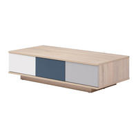 COUCHTISCH mit 3 Schubladen & 1 Ablagefach - Mehrfarbig - FILUTIA - Naturfarben, Holz (120/60/32cm) - Vente-Unique