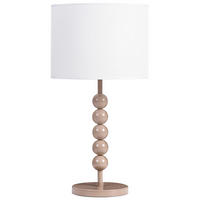 TISCHLAMPE Metall Beige Loky - Beige/Weiß, Textil (30/30/58cm) - Beliani