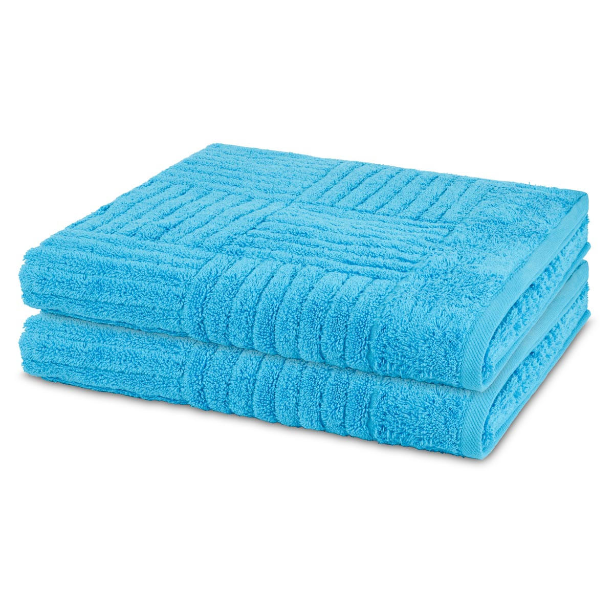 DUSCHTUCH Carre 2er-Set - Blau, Textil (70/140cm) - Ross