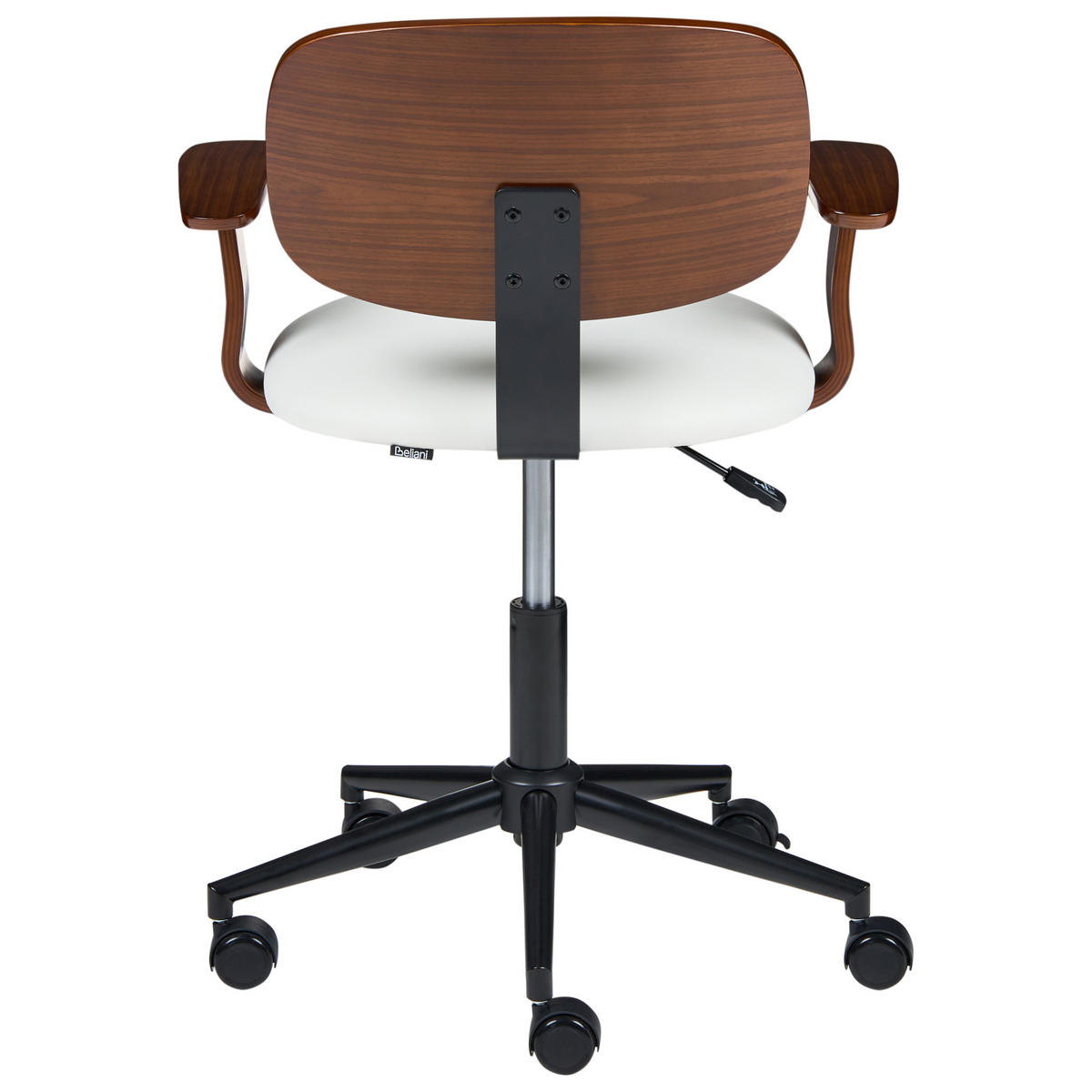 SCHREIBTISCHSTUHL Kunstleder Weiß Gunnison - Braun/Weiß, Textil/Metall (63/74/63cm) - Beliani