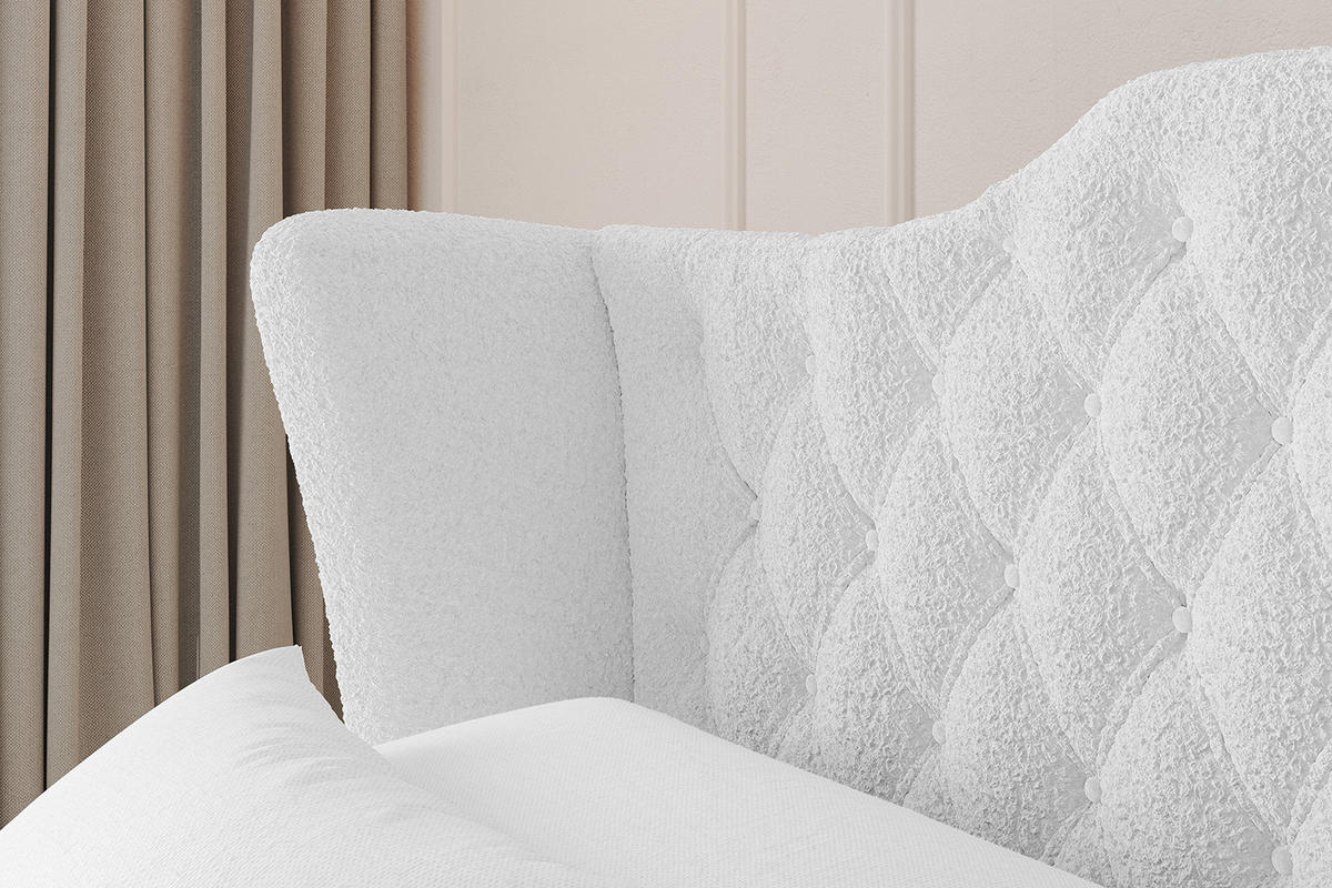 POLSTERBETT mit Bettkasten, Fußteil und Lattenrost, Boxbett ohne Matratze - MODY-Z 180x200 Weiß - Weiß, Holzwerkstoff/Textil (180/200cm) - ALTDECOR