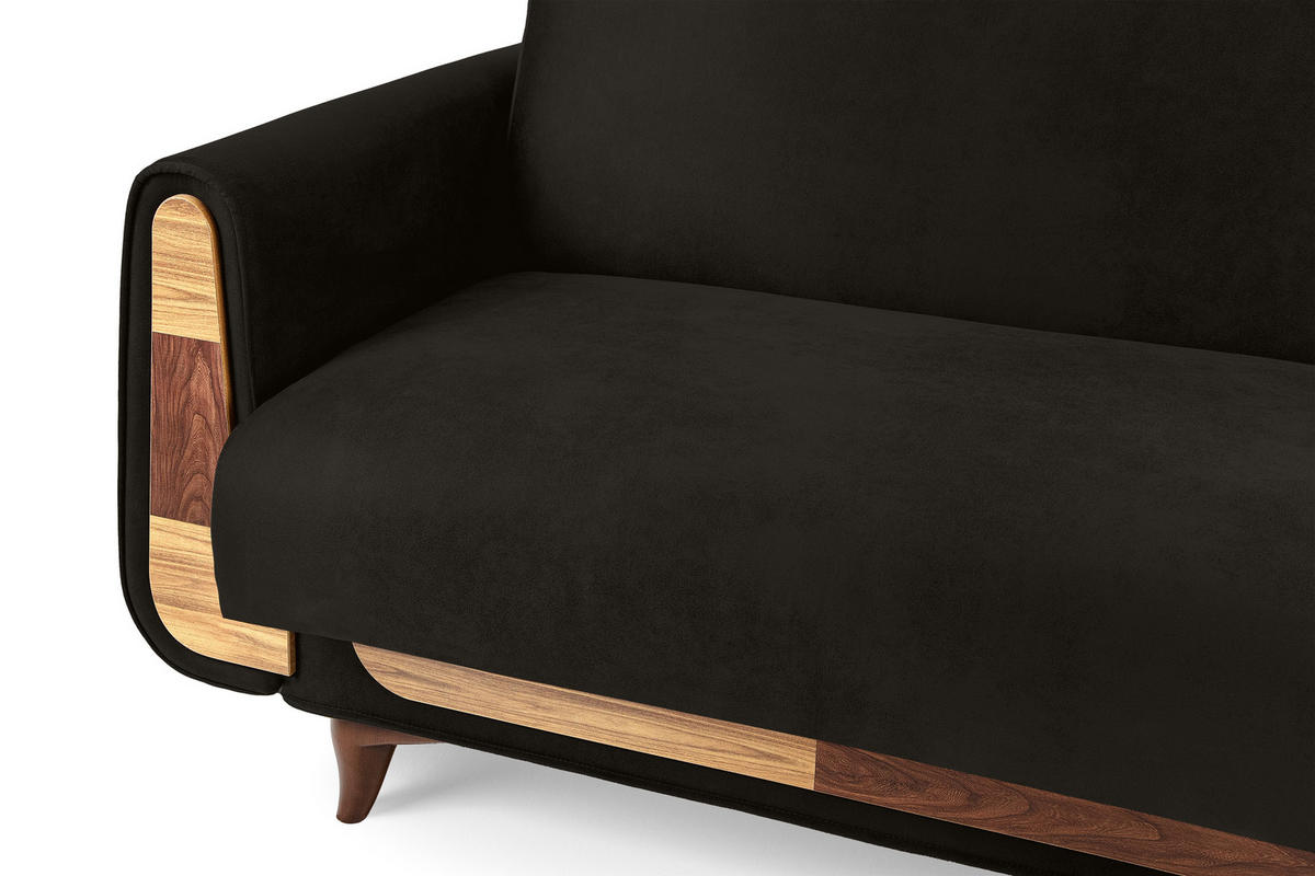 3-SITZER-SCHLAFSOFA GUSTAVO II mit Armlehnen, Anthrazit - Anthrazit, Holz/Holzwerkstoff (230/98/98cm) - KONSIMO®