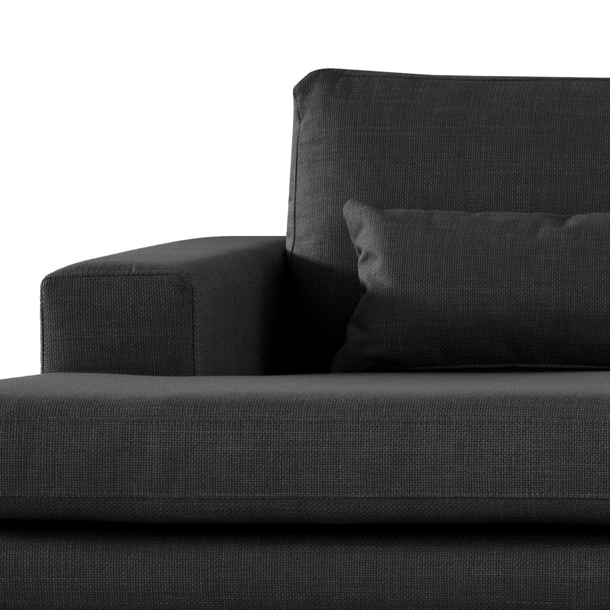 ECKSOFA mit Longchair - Buchefarben/Schwarz, Buchenholz/Textil (281/153cm) - home24