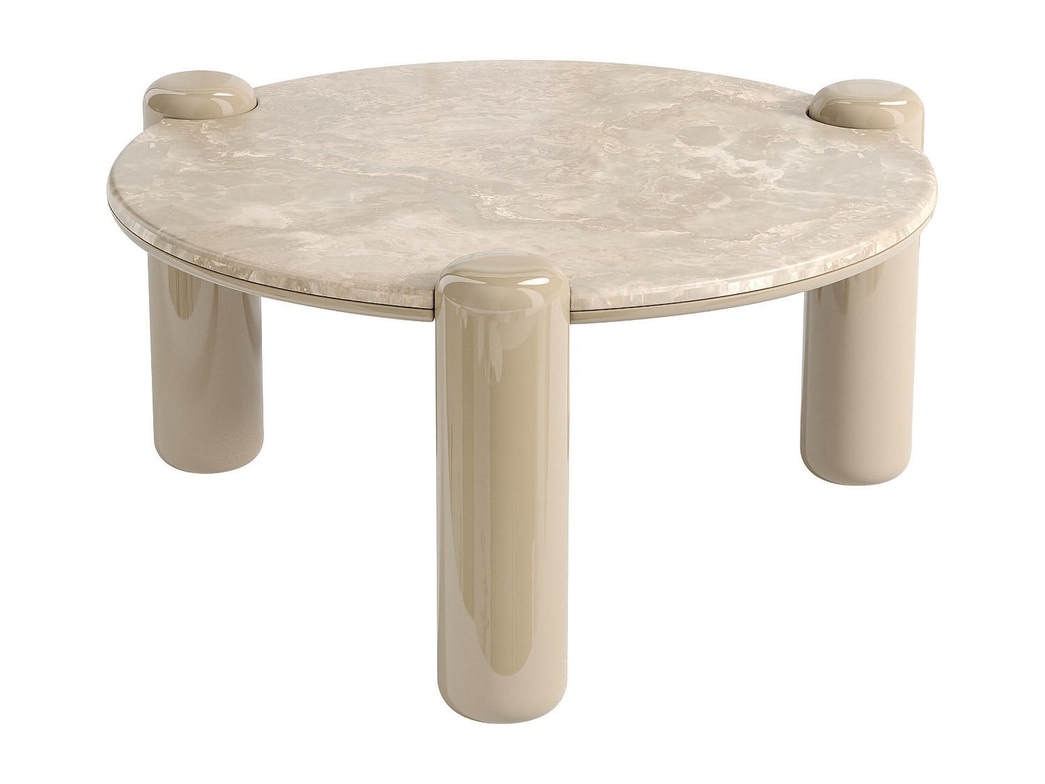 COUCHTISCH - 90 cm x 90 cm - marmor - beige Narodi - Beige, Stein (90/90/40cm) - Vente-Unique