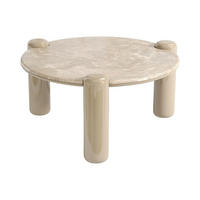 COUCHTISCH - 90 cm x 90 cm - marmor - beige Narodi - Beige, Stein (90/90/40cm) - Vente-Unique