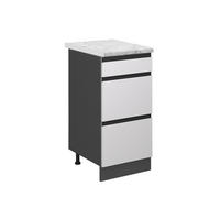 SCHUBLADENSCHRANK R-Line Weiß 40 cm AP Marmor - Anthrazit/Weiß, Holzwerkstoff (40/81.6/60cm) - Vicco