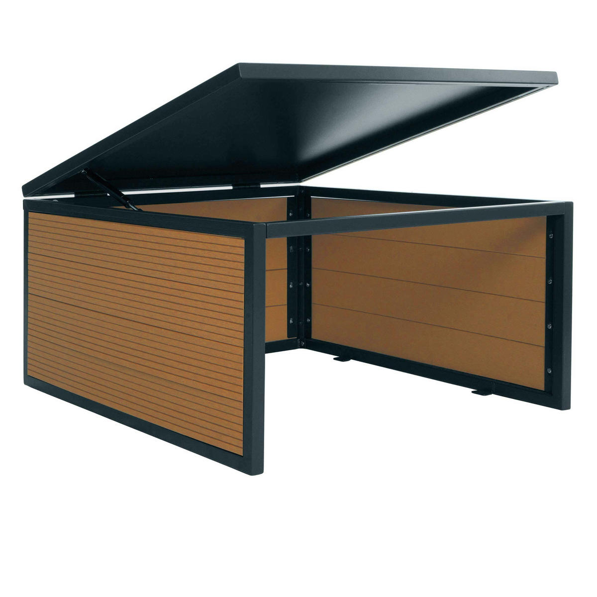 MÄHROBOTER-GARAGE mit Deckel 35x60x70cm WPC Metall Eiche-Optik - Eichefarben, Metall (60/35/70cm) - PROREGAL