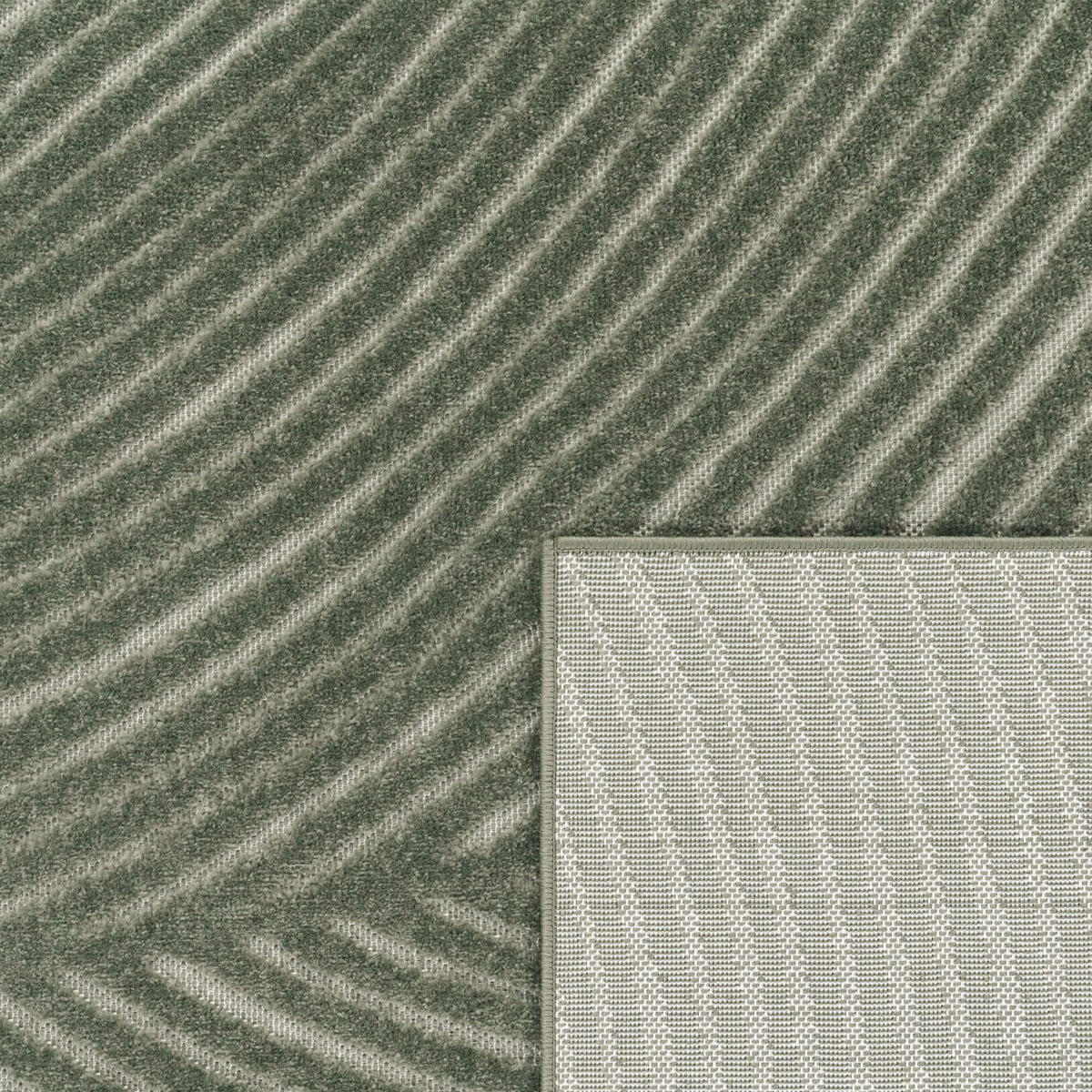 TEPPICH Kurzflor Struktur Wohnzimmer schmutzabweisend Grün Rund 160D - Grün, Textil (160/160cm) - KADIMA DESIGN