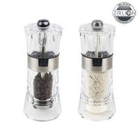 MÜHLENSET Oslo 14cm Pfeffer- & Salzmühle Acryl/Edelstahl Zirkonia-Mahlwerk - Transparent, Kunststoff (11.6/14/5.8cm) - PEUGEOT