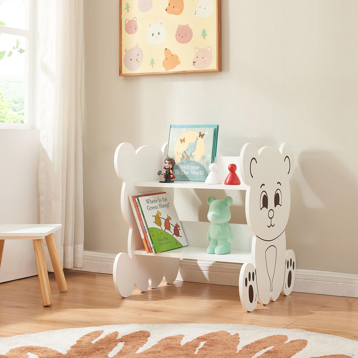 KINDER-STANDREGAL Tårnby - Weiß, Holzwerkstoff (56/60/56cm) - [en.casa]