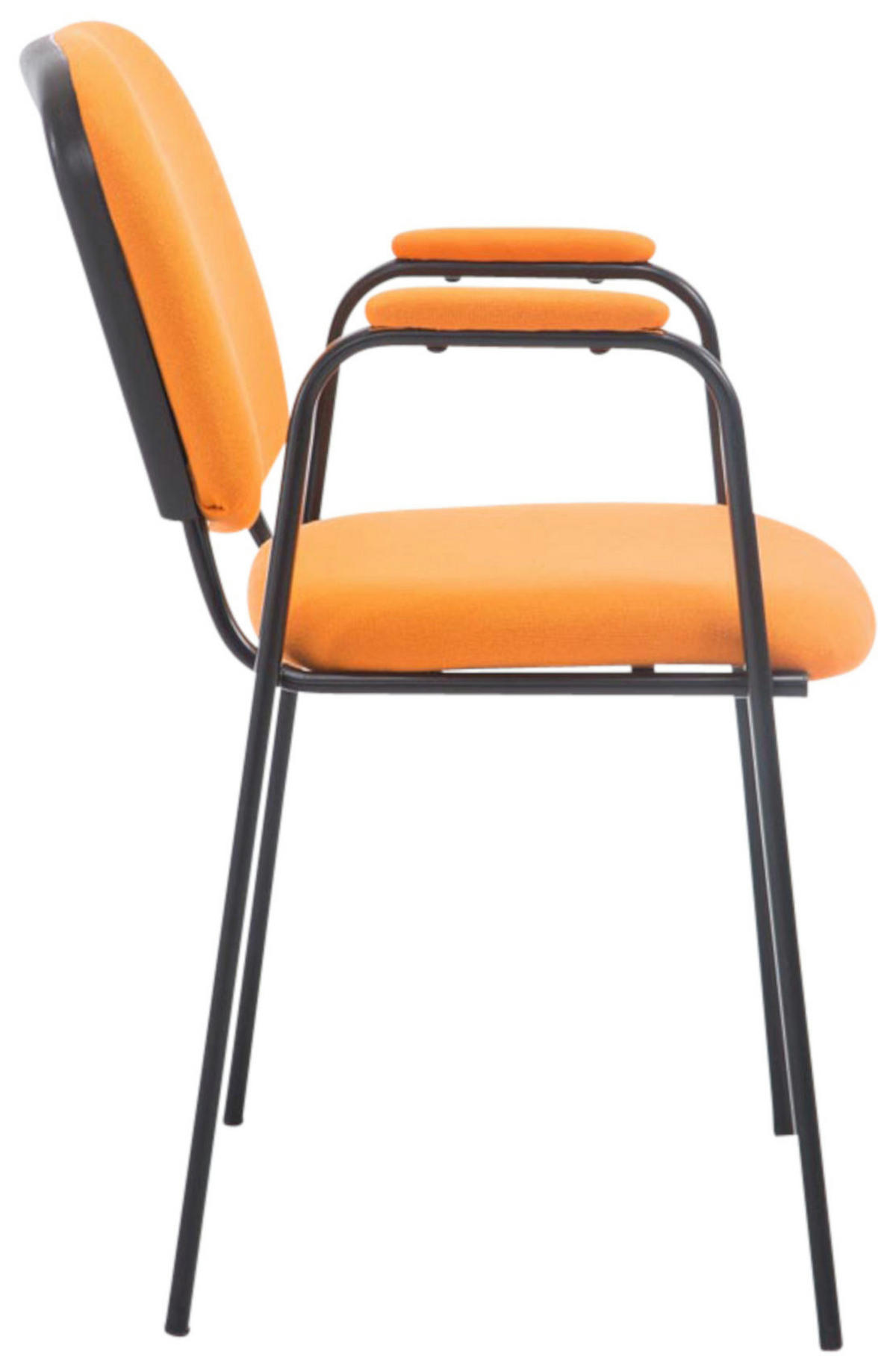 BESUCHERSTUHL 4er Set Stoff orange - Schwarz/Orange, Textil/Metall (53/79/55cm) - CLP