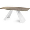 ESSTISCH Monte Weiß rechteckig ausziehbar, Dunkelgrauer Chicago Beton 160-200/80/76 cm - Dunkelgrau/Weiß, Holzwerkstoff/Metall (160/80/76cm) - WFL GROUP