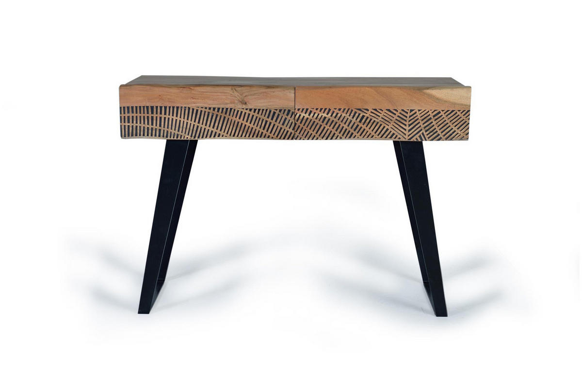 KONSOLE aus Akazienholz und Metall - Braun, Holz (110/77/40cm) - Giner y Colomer
