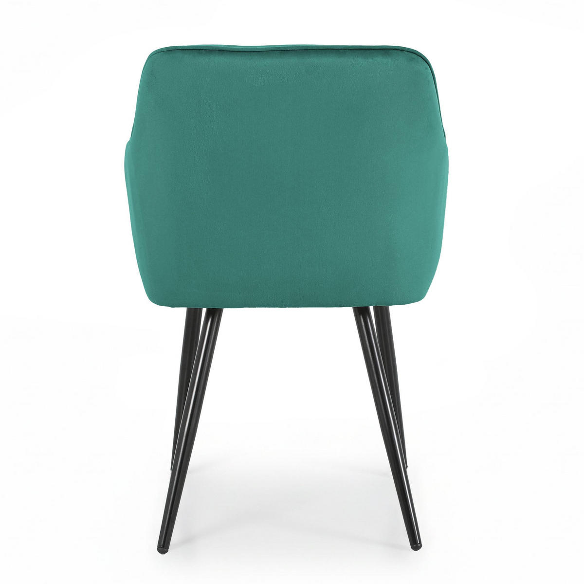 POLSTERSTUHL 6er Set, Metallbeine Grün, Schwarz 54,5/82,5/58 - Schwarz/Grün, Textil (55/83/58cm) - RAUMHIRSCH FURNITURE