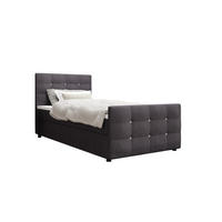 BOXBETT KLEO mini 100x200, mit Matratze H3 und Topper, Cosmic 97 - Grau, Holz/Kunststoff (100/200cm) - Bedante