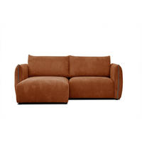 ECKSOFA TAUER 3-Sitzer, orange - Schwarz/Orange, Holzwerkstoff/Kunststoff (173/206cm) - Courtois Laville