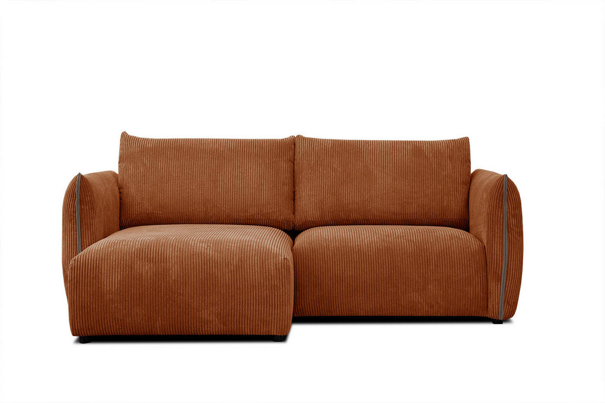 ECKSOFA TAUER 3-Sitzer, orange - Schwarz/Orange, Holzwerkstoff/Kunststoff (173/206cm) - Courtois Laville