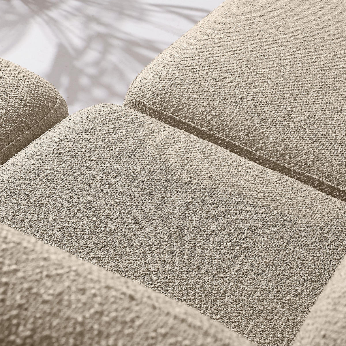 LOUNGESOFA ATREDA links - Creme, Holz/Textil (245/74/245cm) - KONSIMO®