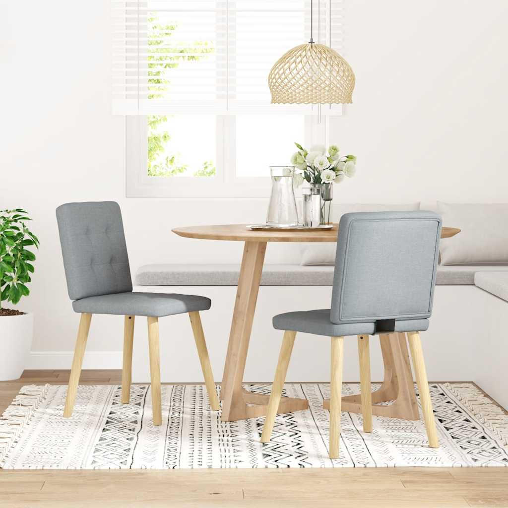 ESSZIMMERSTÜHLE 2 Stk. Hellgrau Stoff 45*54*86cm - Grau, Metall (45/86/54cm) - ZMH