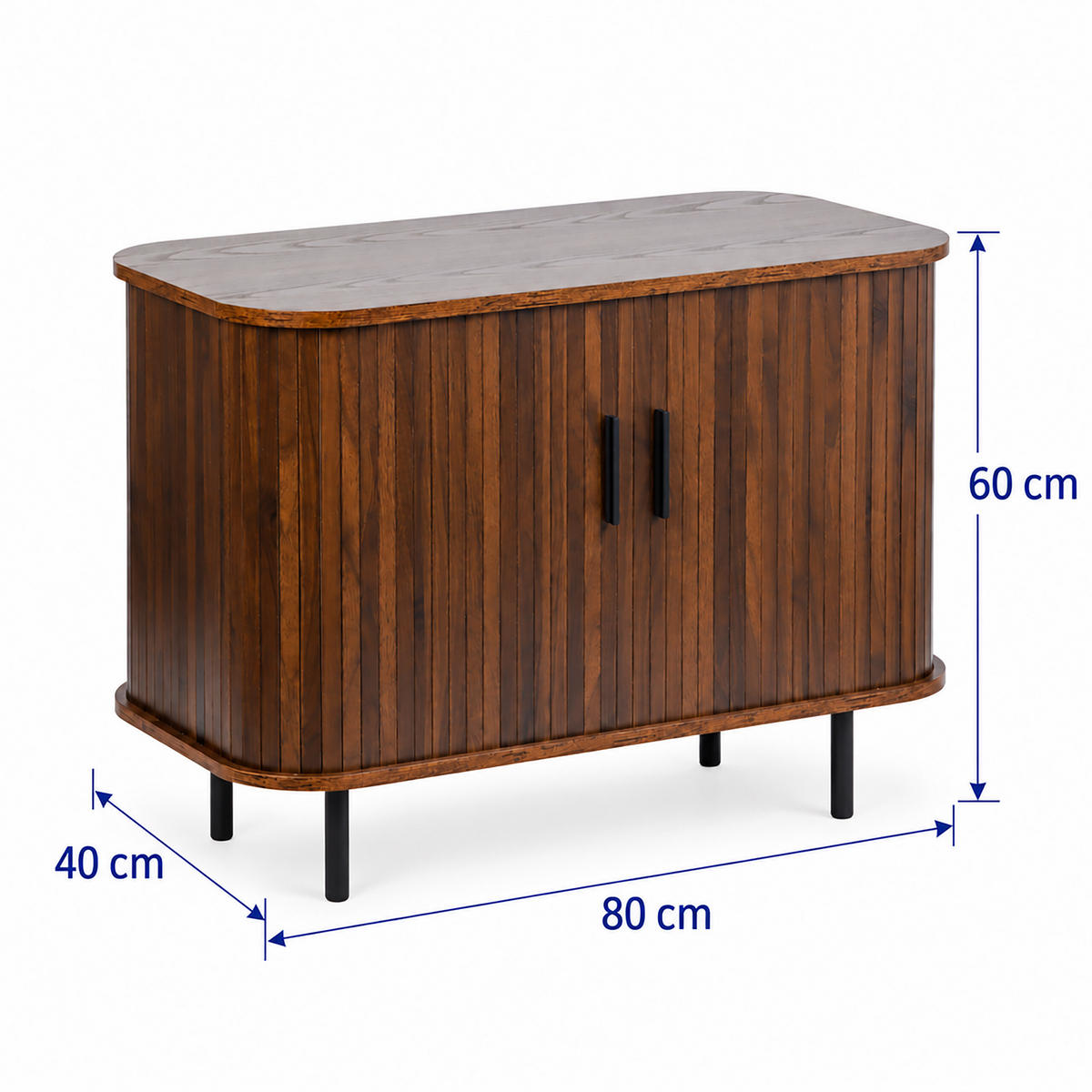 KOMODA Tamnosmeđa Crna klizna vrata - tamno smeđa, drvni materijal/metal (80/60/40cm) - Relaxdays
