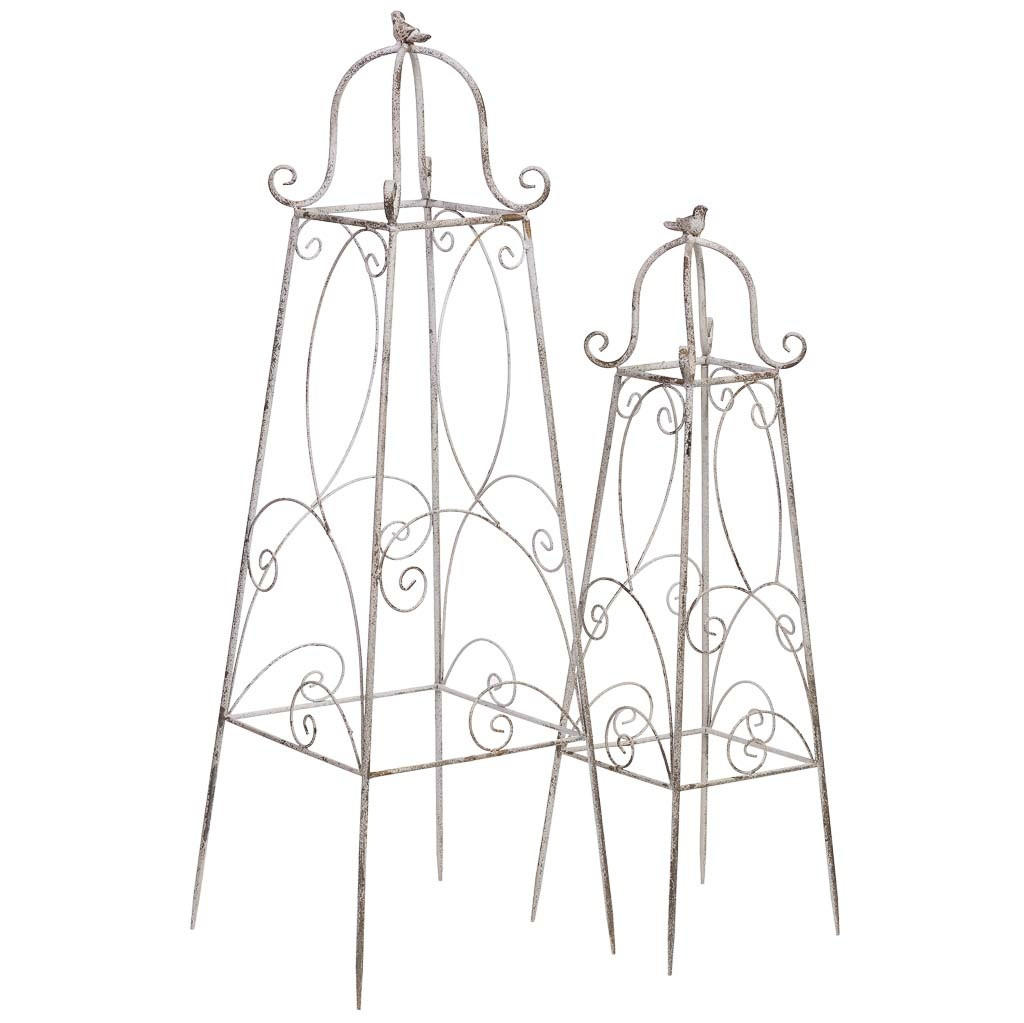 DEKORATIVES OBJEKT aus Metall, 34x100x25cm, 2-tlg. - Weiß, Metall (34/34/100cm) - Wanderlust