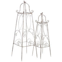 DEKORATIVES OBJEKT aus Metall, 34x100x25cm, 2-tlg. - Weiß, Metall (34/34/100cm) - Wanderlust