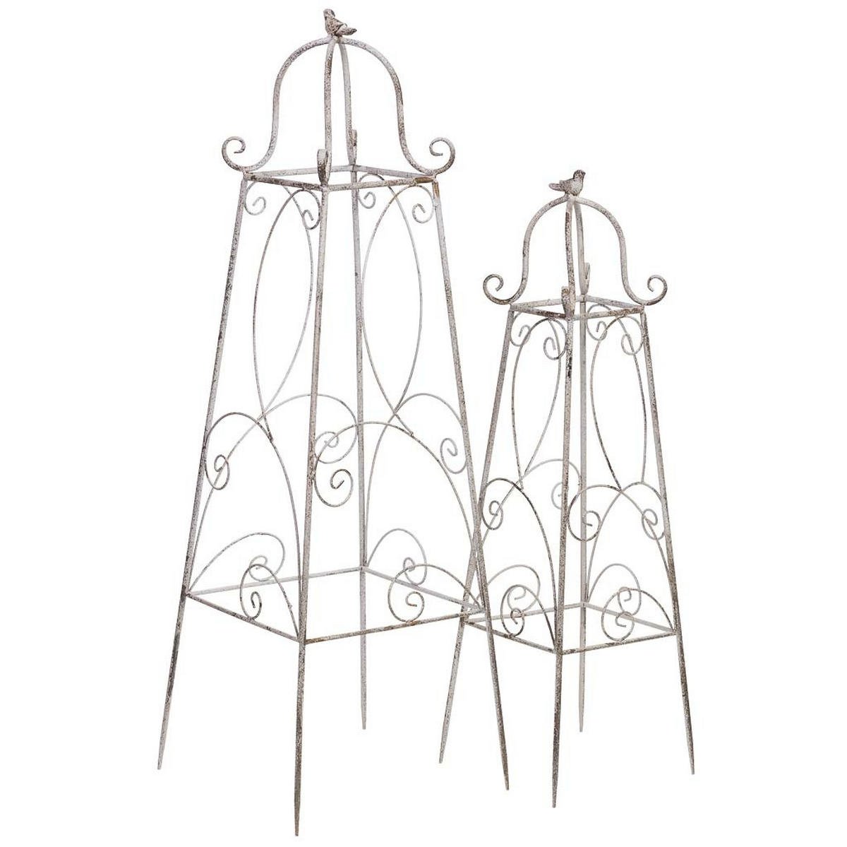 DEKORATIVES OBJEKT aus Metall, 34x100x25cm, 2-tlg. - Weiß, Metall (34/34/100cm) - Wanderlust