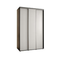 SCHWEBETÜRENSCHRANK 235,2/160/60 3-türig - Silberfarben/Schwarz, Holz/Metall (160/235/60cm) - Abiks Möbel