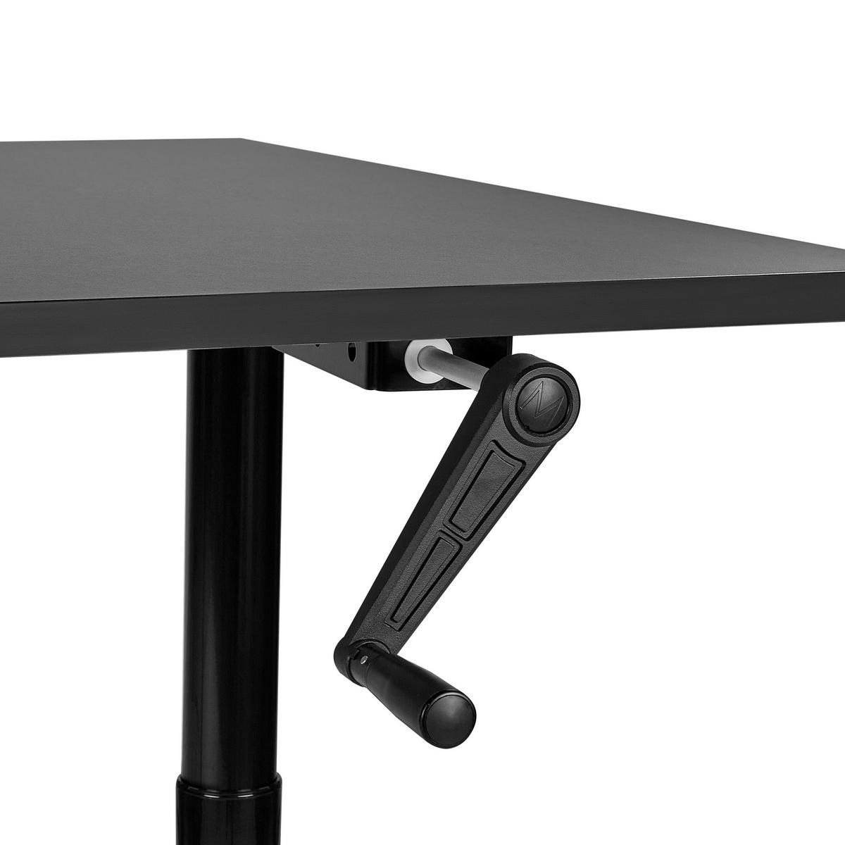 HÖHENVERSTELLBARER SCHREIBTISCH Manuell 160/72 cm Schwarz Destin IV - Schwarz, Holzwerkstoff (72/160/74cm) - Beliani