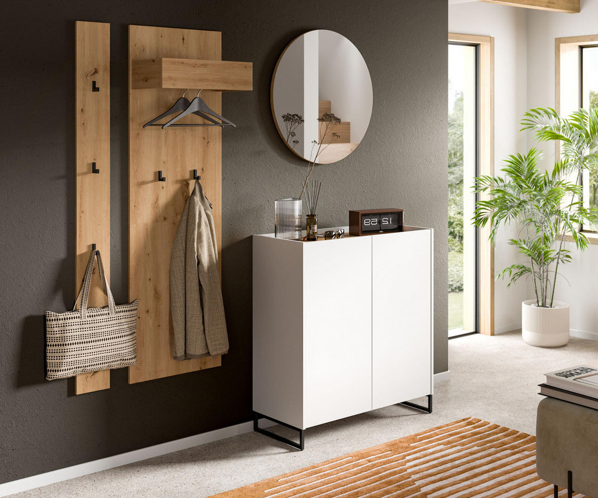 GARDEROBENPANEEL Artisan Eiche, Wandgarderobe 50 x 160 cm - Eiche Artisan, Holzwerkstoff (50/160/27cm) - Inn.Furn