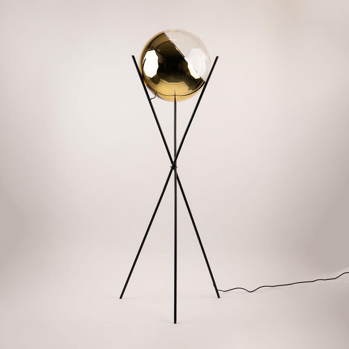 STEHLAMPE Orb Axis Rauch/Schwarz - Anthrazit, Glas (40/40/160cm) - s.luce