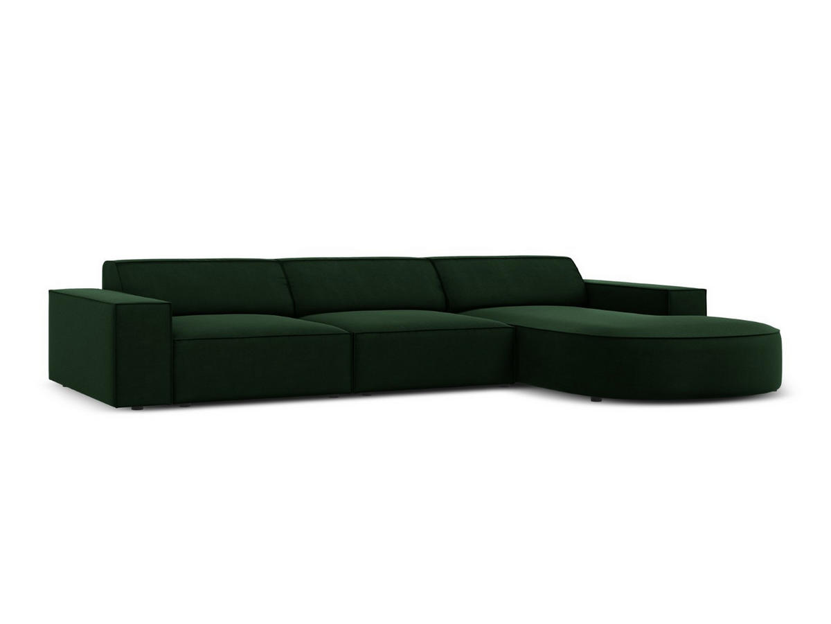 ECKSOFA rechts Jodie aus Samt flaschengrün 4 Sitzplätze - Dunkelgrün, Textil (166/284cm) - Micadoni