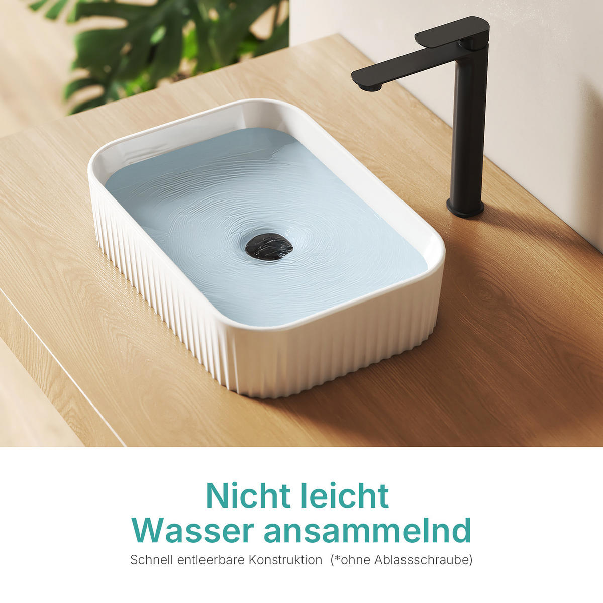 WASCHBECKEN Keramik R-Ecken 45 / 32 / 11 cm - Weiß, Keramik (45/11/32cm) - EMKE