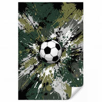KINDERTAPETE - Fußball - Farbe - Spritzer - Grün - 140x220 cm - Dunkelgrün, Papier (140/220cm) - OnlyWow