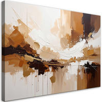 BILD auf Leinwand, Abstrakte Landschaft in warmen Braun- und Goldtönen - Braun, Textil (100/70cm) - Feeby