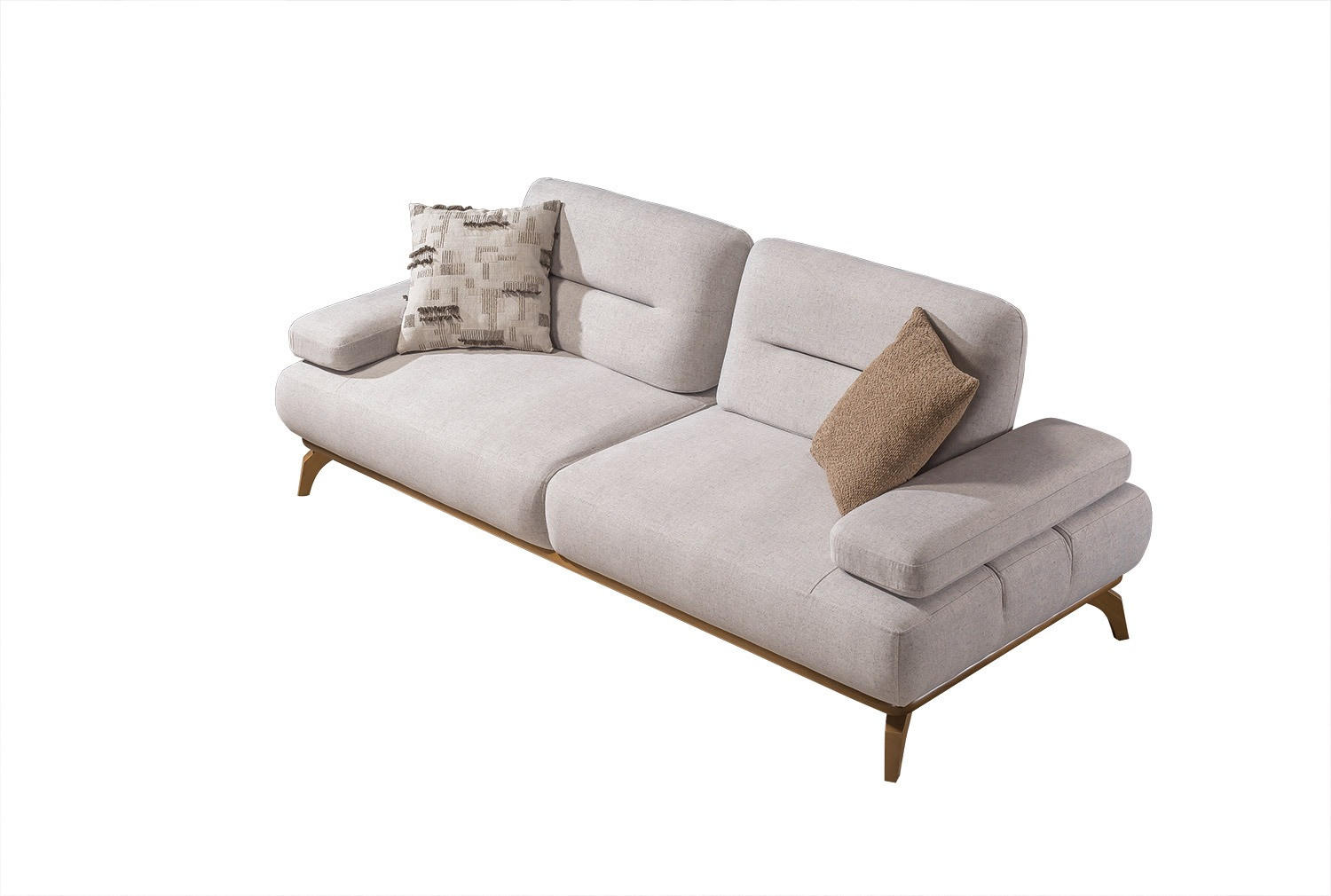 2 Sitzer SOFA Smooth Samt Schwarz - Beige, Holz/Textil (200/90/100cm) - Villa Möbel