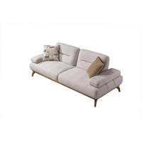 2 Sitzer SOFA Smooth Samt Schwarz - Beige, Holz/Textil (200/90/100cm) - Villa Möbel