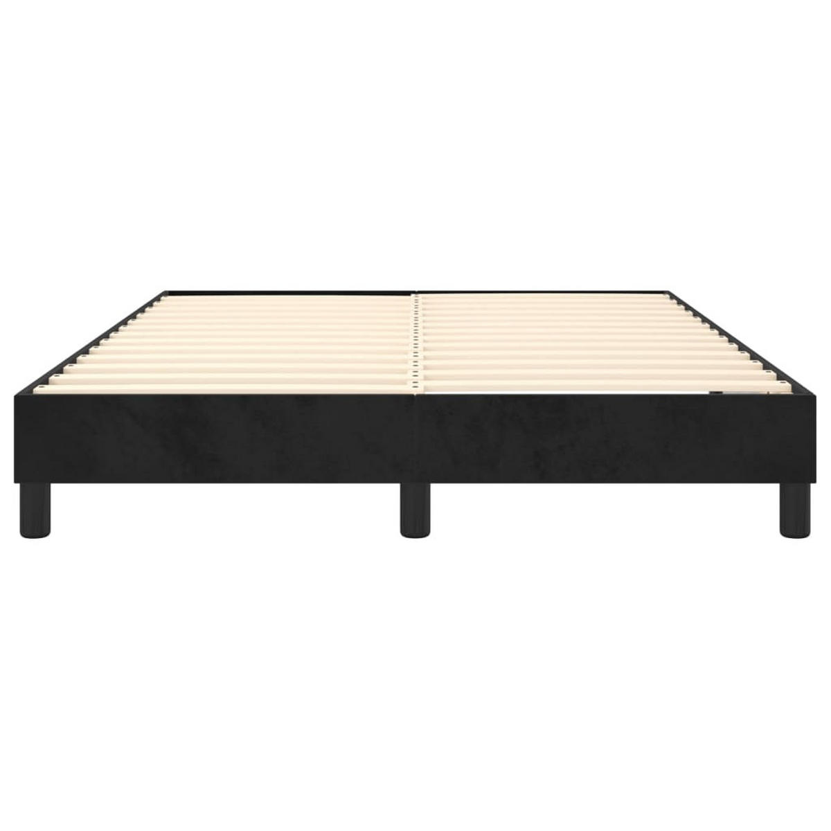 BETT mit Lattenrost ohne Matratze, 140/200 cm, 25 cm Hoch, aus Samt, Schwarz - Schwarz, Textil - vidaXL