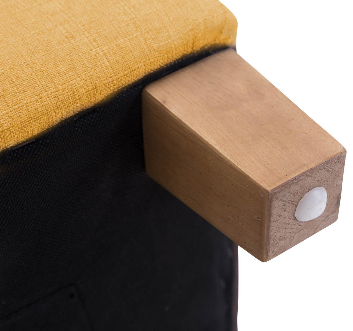 SITZWÜRFEL eckig 45/45/46 cm Stoff gelb - Gelb/Naturfarben, Holz/Textil (45/46/45cm) - CLP