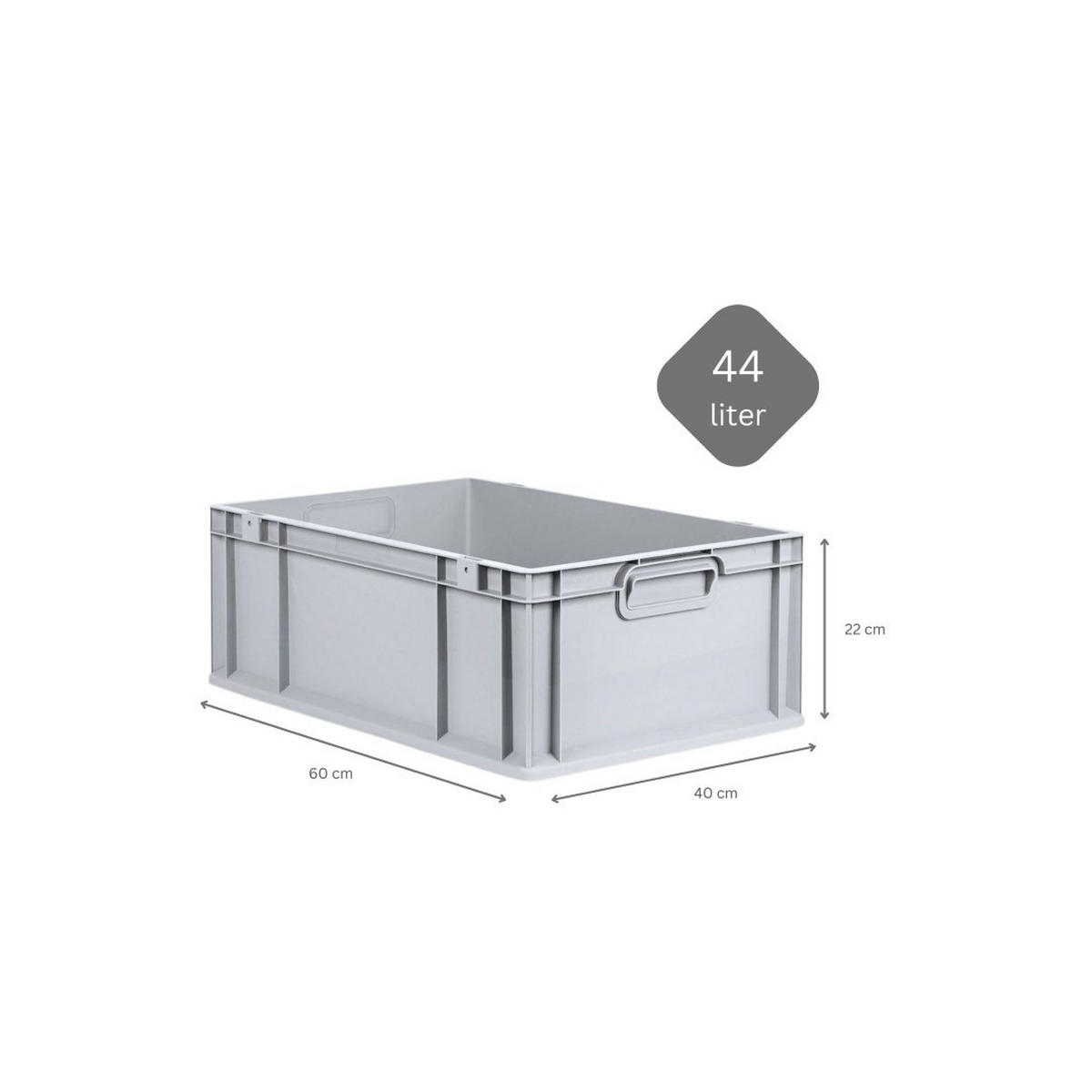 EUROBOX 5x Nextgen Economy Mit Auflagedeckel Grau/Rot Griffe Geschlossen 44 Liter - Rot, Kunststoff (40/22/60cm) - PROREGAL