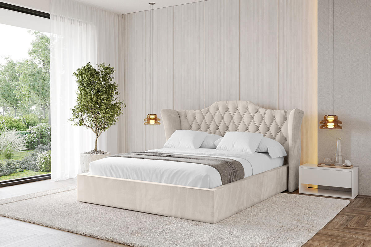POLSTERBETT mit Bettkasten und Lattenrost, Boxbett ohne Matratze - ZORAN 180x200 Beige - Beige, Holzwerkstoff/Textil (180/200cm) - ALTDECOR