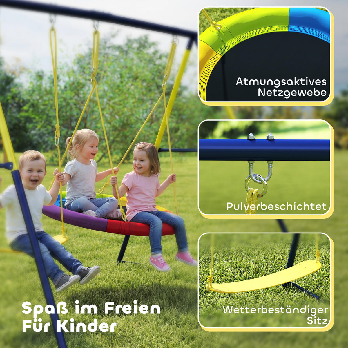 SCHAUKELGESTELL Stahl Oxford-Gewebe Mehrfarbig - Multicolor, Metall (160/265cm) - AIYAPLAY