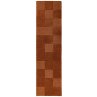 LÄUFER handgetuftet DEBEN, in Terrakotta, Schachbrettmuster, 60 x 230 cm - Orange, Textil (60/230cm) - KADIMA DESIGN